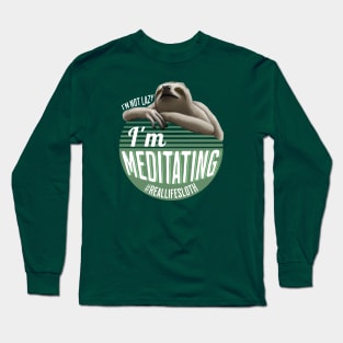 Meditating Sloth Joke Long Sleeve T-Shirt